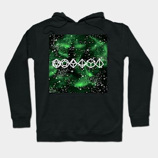 DnD Polyhedral Dice Galaxy - Emerald Expedition Hoodie